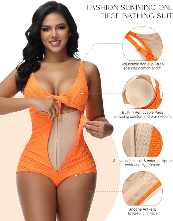 Tummy Control Cut-Out Front Knot Swimsuit