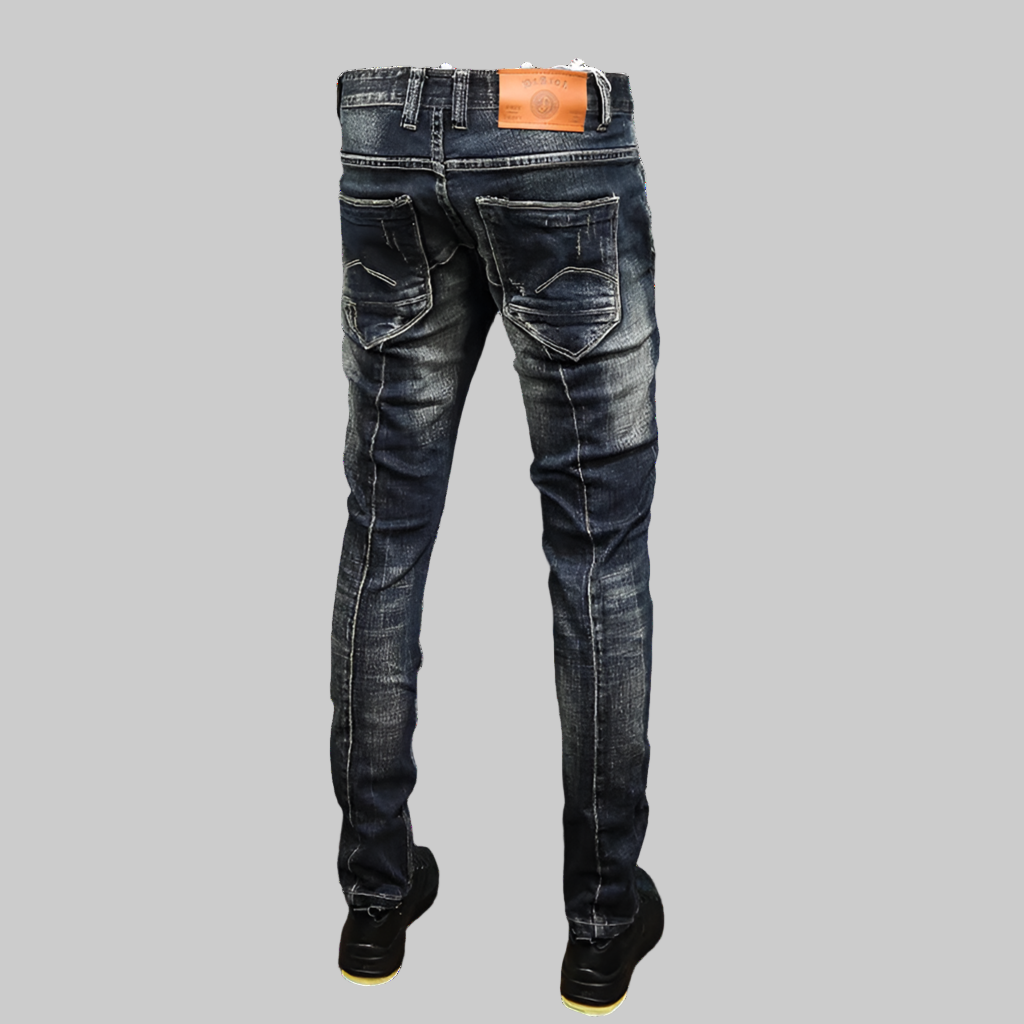 Retro Stretch Slim Fit Ripped Jeans
