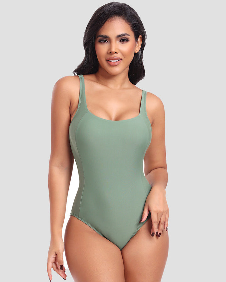 Laced One-Piece Swimsuit with Shaping Features