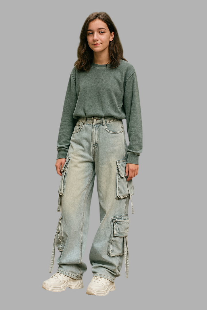 Y2K Cargo Denim Pants
