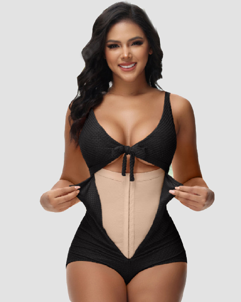 Tummy Control Cut-Out Front Knot Swimsuit