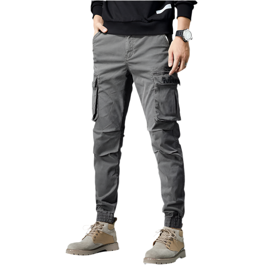 Slim Fit Elastic Waist Cargo Jeans