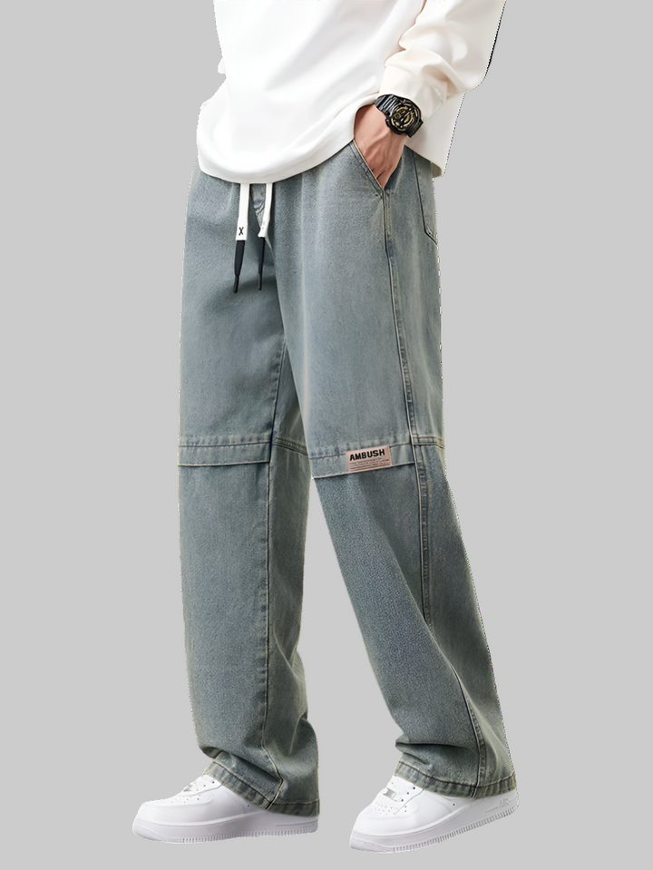 Wide Leg Denim Jeans - Casual Cotton
