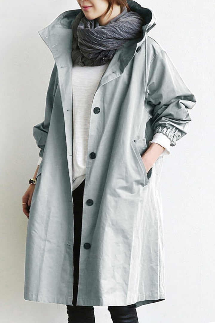 Glamour Garden™ | CLAIRE Hooded Waterproof Trench Coat