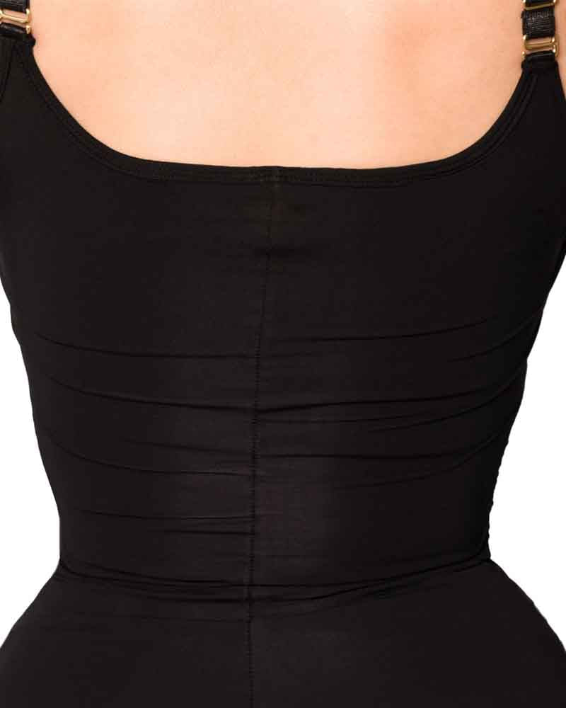 High-Waisted Pleated One-Piece Swimsuit with Tummy Control