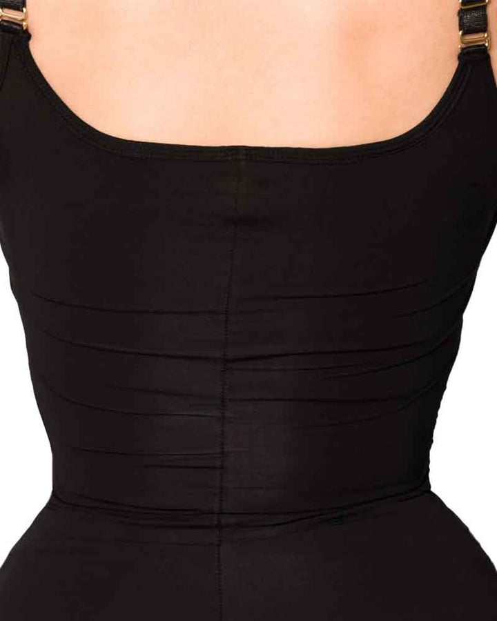 High-Waisted Pleated One-Piece Swimsuit with Tummy Control