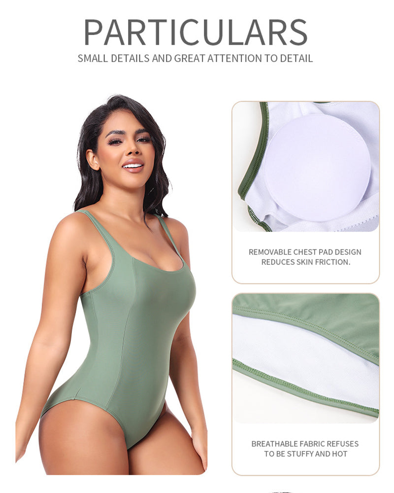 Laced One-Piece Swimsuit with Shaping Features