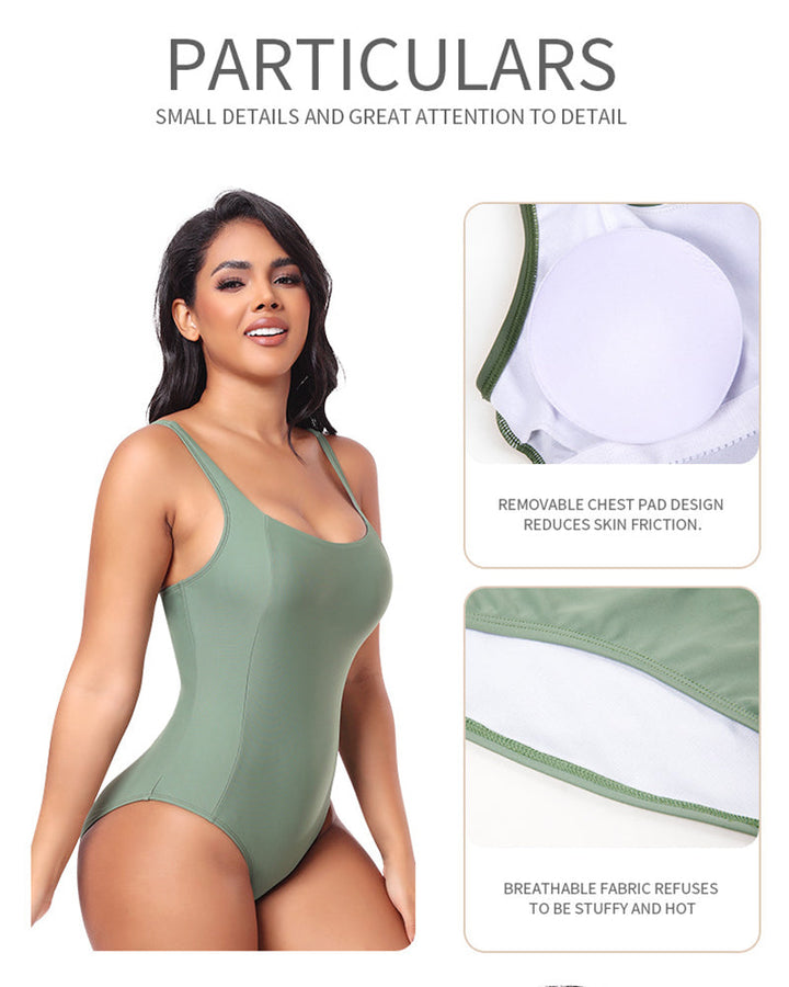 Laced One-Piece Swimsuit with Shaping Features
