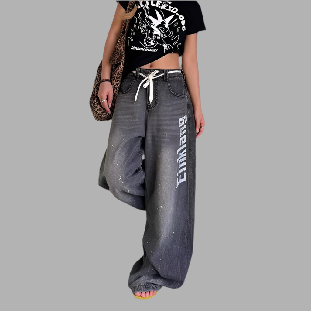 Print Baggy Jeans