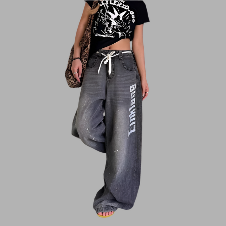 Print Baggy Jeans