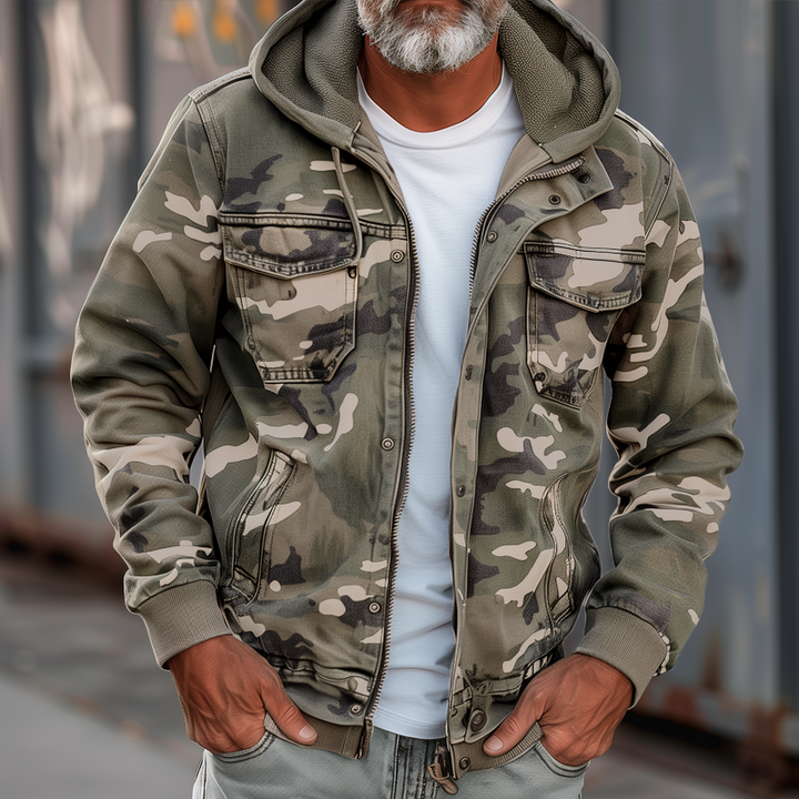Multi-Pocket Padded Camouflage Jacket
