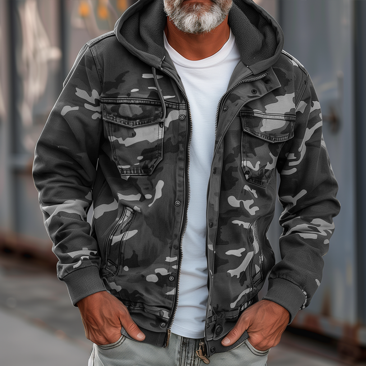 Multi-Pocket Padded Camouflage Jacket