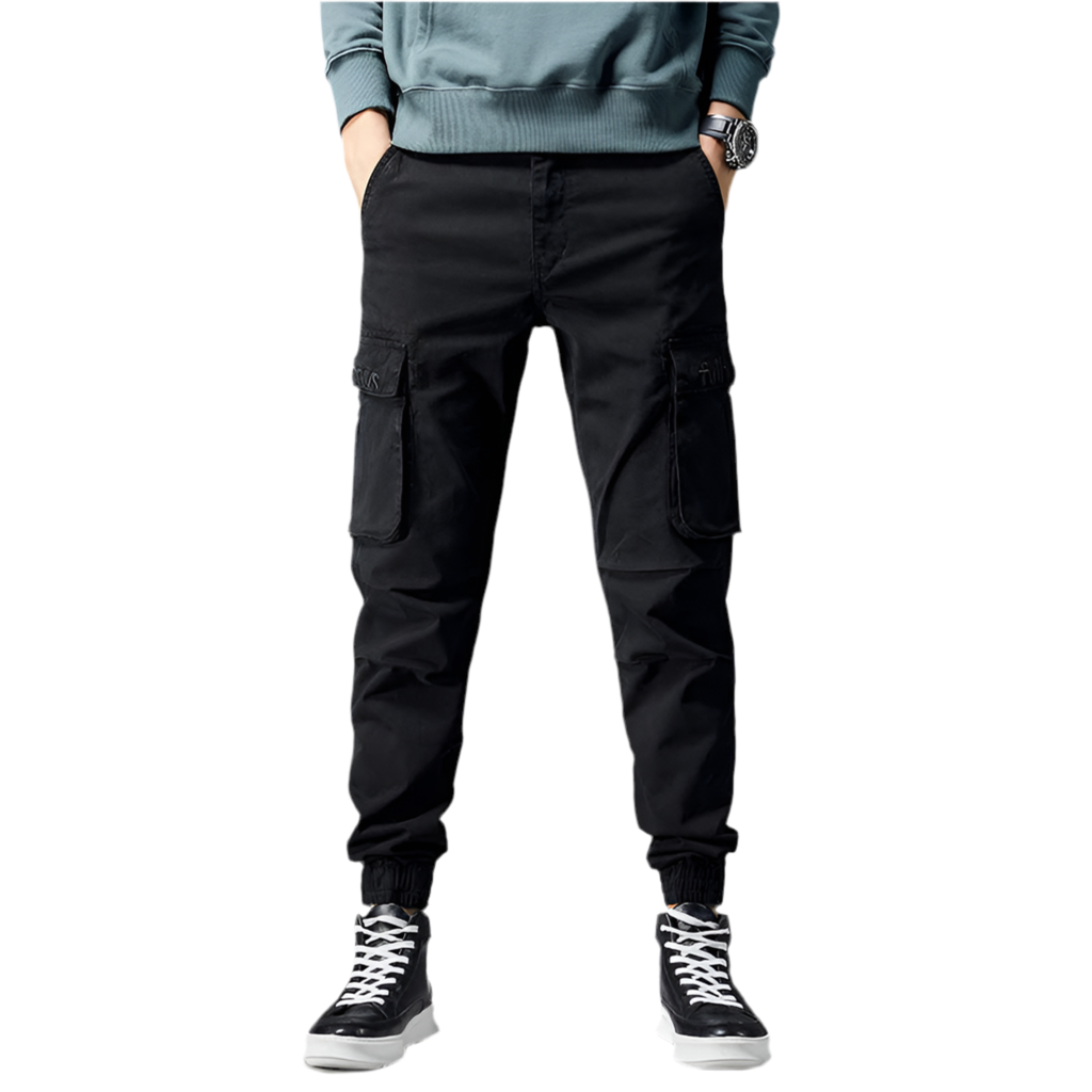 Slim Fit Elastic Waist Cargo Jeans