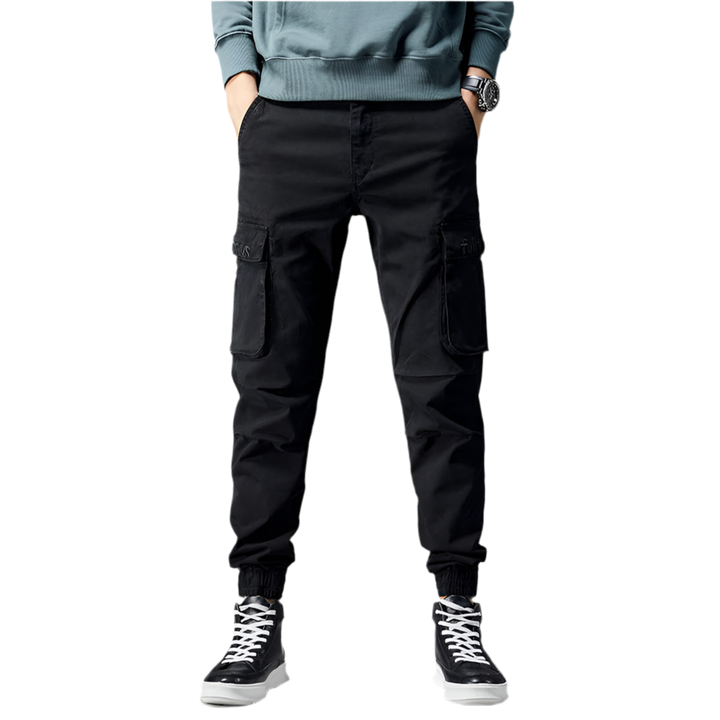 Slim Fit Elastic Waist Cargo Jeans