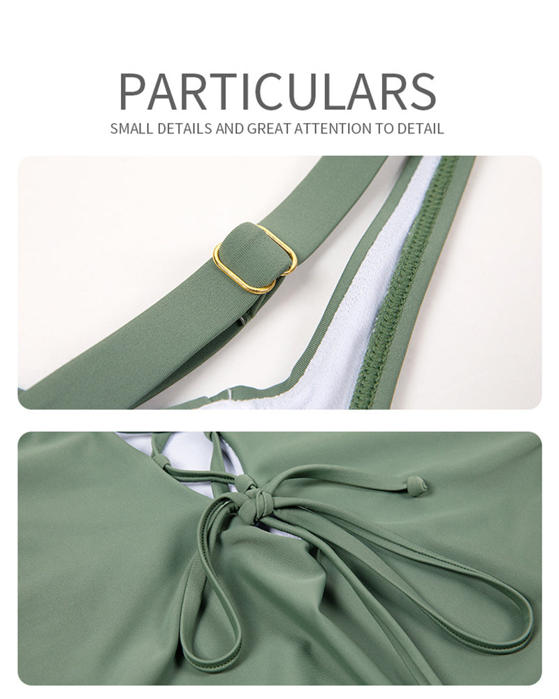 Laced One-Piece Swimsuit with Shaping Features