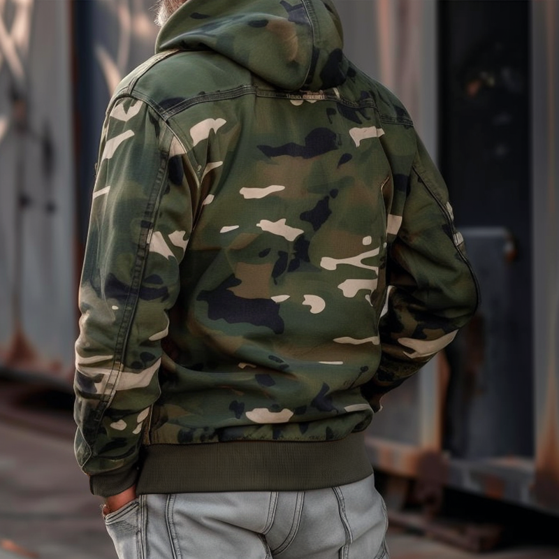 Multi-Pocket Padded Camouflage Jacket