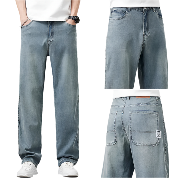 Men's Ultra-Thin Straight Denim Jeans