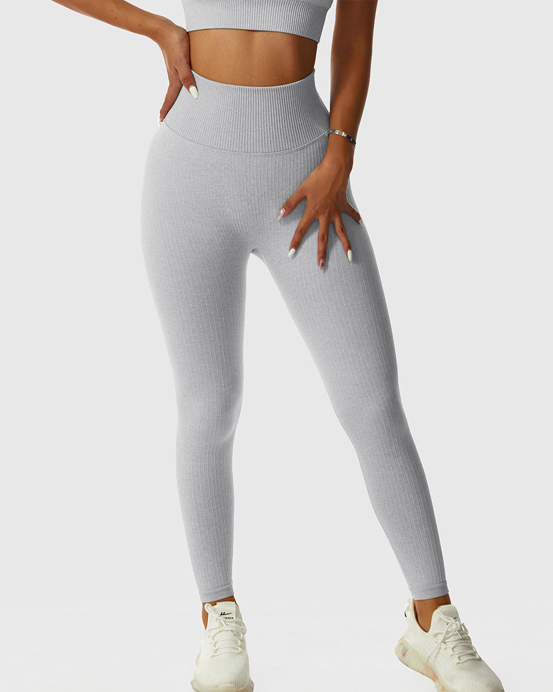 Breathable Butt-Lifting Yoga Pants - Seamless Knitted Slim-Fit Leggings