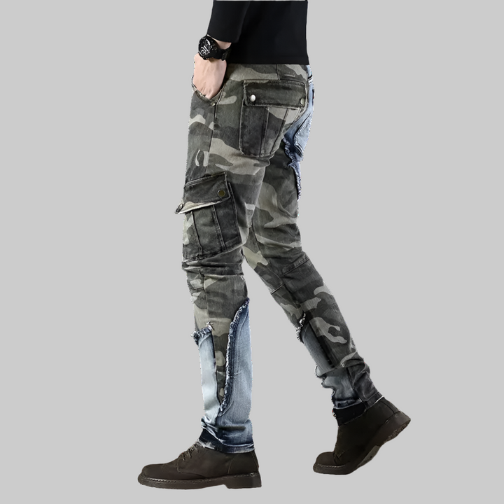 Camouflage Stretch Skinny Cargo Jeans