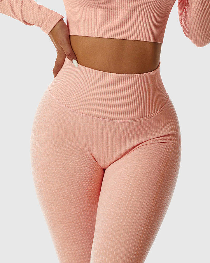 Breathable Butt-Lifting Yoga Pants - Seamless Knitted Slim-Fit Leggings