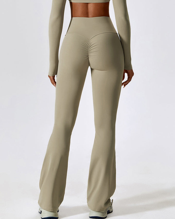 Flared Leg High-Waisted Seamless Yoga Pants