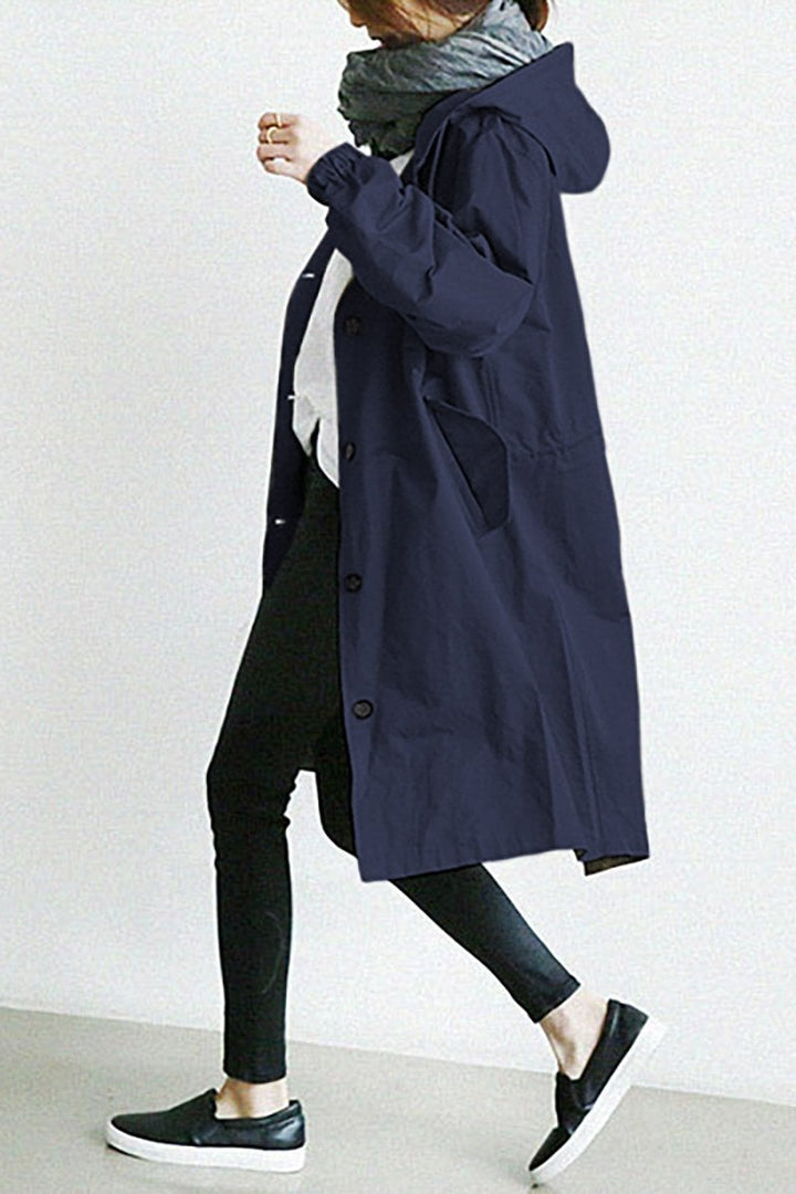 Glamour Garden™ | CLAIRE Hooded Waterproof Trench Coat