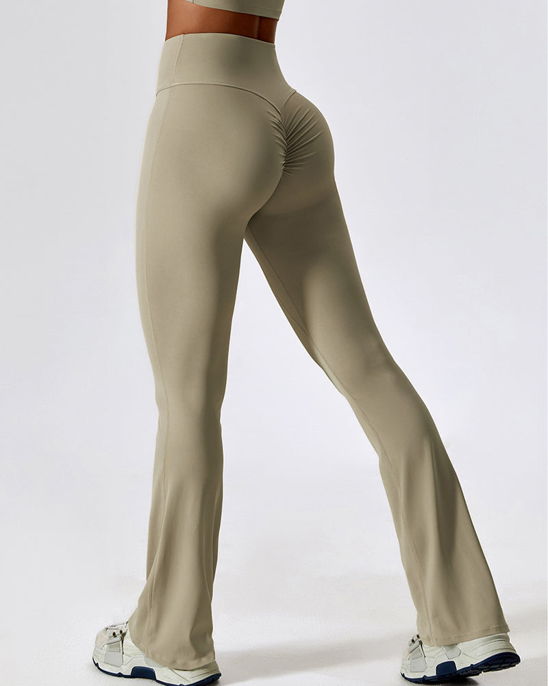 Flared Leg High-Waisted Seamless Yoga Pants