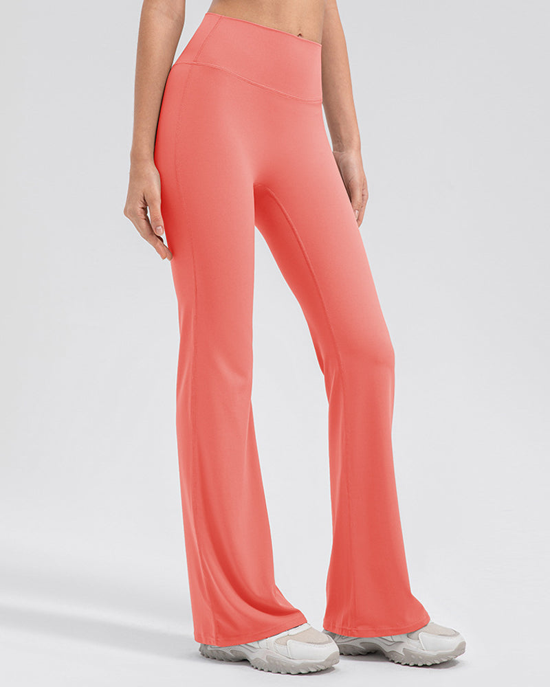 Flared Yoga Pants with High Waist and Hip Lift Design