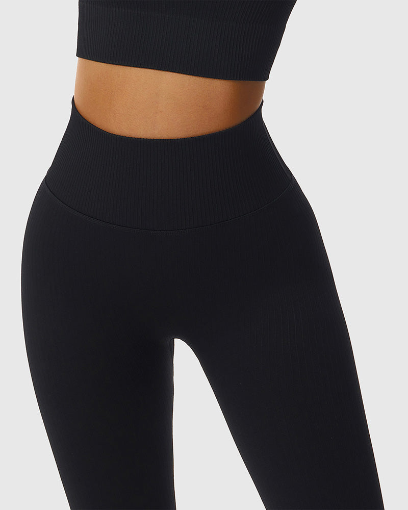 Breathable Butt-Lifting Yoga Pants - Seamless Knitted Slim-Fit Leggings