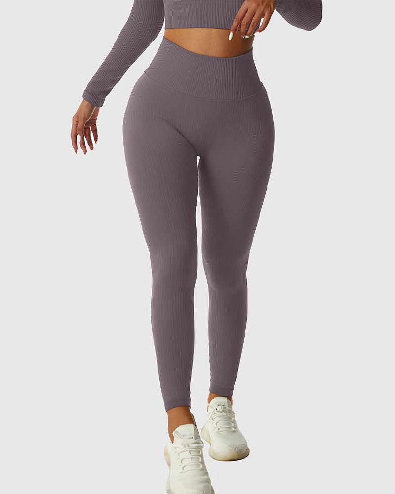 Breathable Butt-Lifting Yoga Pants - Seamless Knitted Slim-Fit Leggings