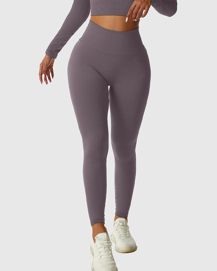 Breathable Butt-Lifting Yoga Pants - Seamless Knitted Slim-Fit Leggings
