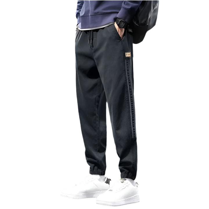 Oversized Grey Cargo Pants with Stripes