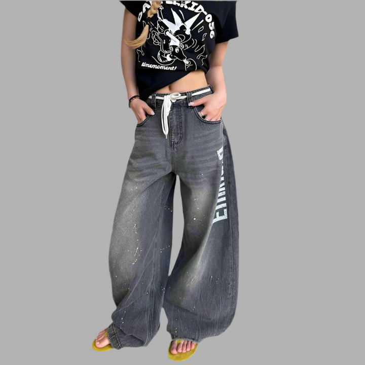 Print Baggy Jeans