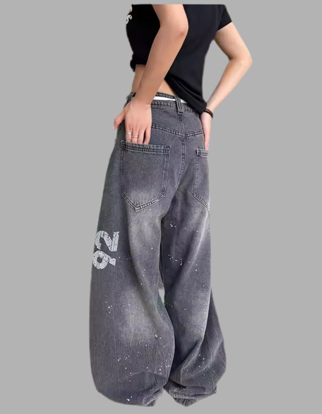 Print Baggy Jeans