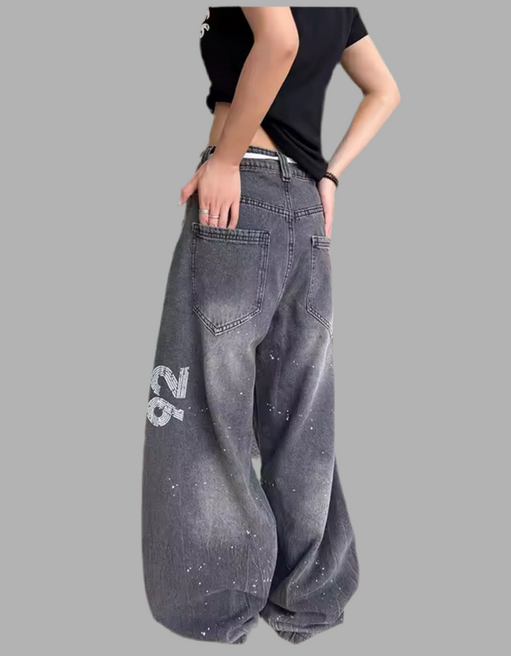 Print Baggy Jeans