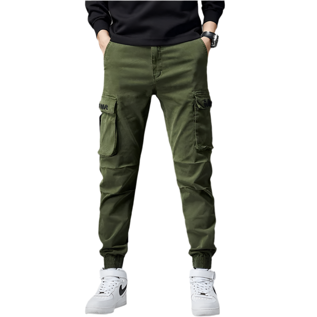 Slim Fit Elastic Waist Cargo Jeans