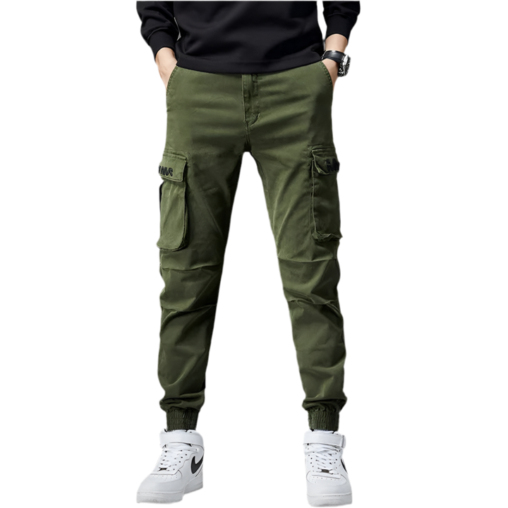 Slim Fit Elastic Waist Cargo Jeans