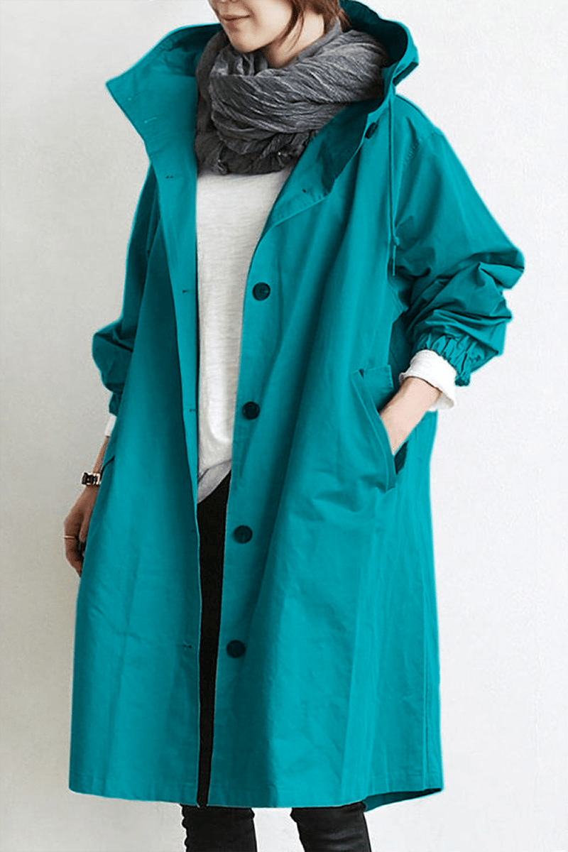 Glamour Garden™ | CLAIRE Hooded Waterproof Trench Coat