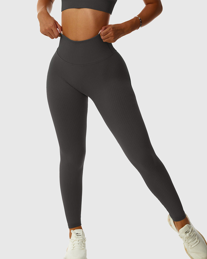 Breathable Butt-Lifting Yoga Pants - Seamless Knitted Slim-Fit Leggings
