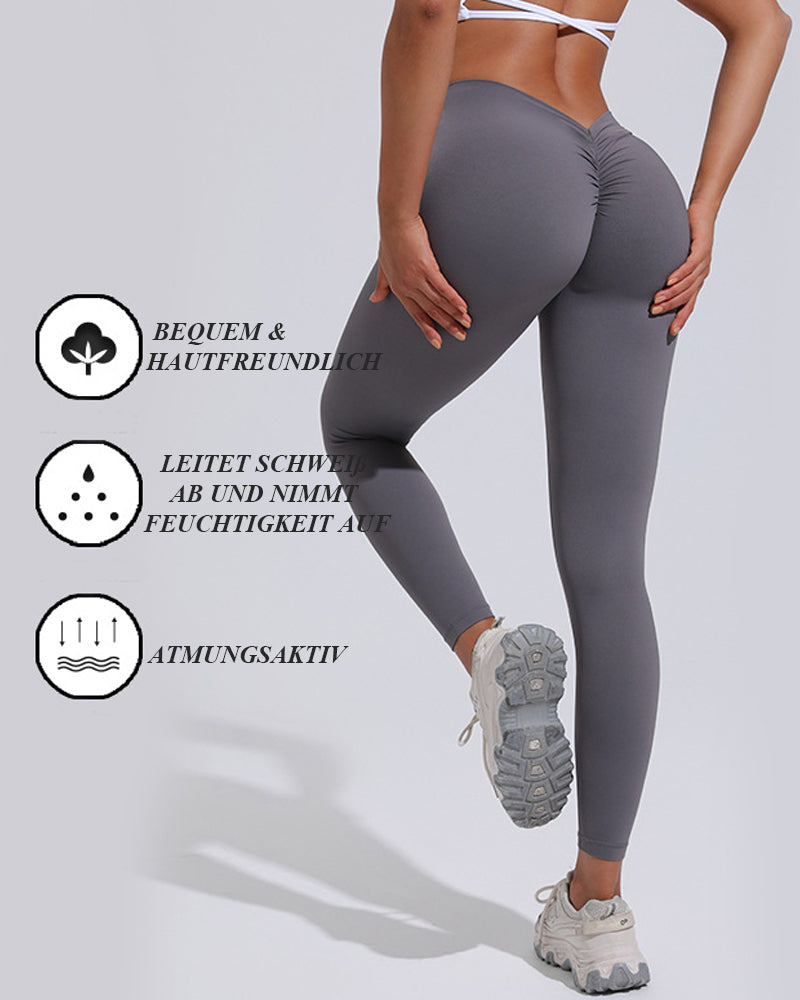 High Waist V-Cut Scrunch Butt Lift Leggings for Gym and Yoga