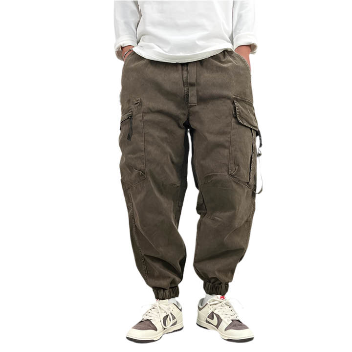Premium Snow Wash Distressed Cargo Pants