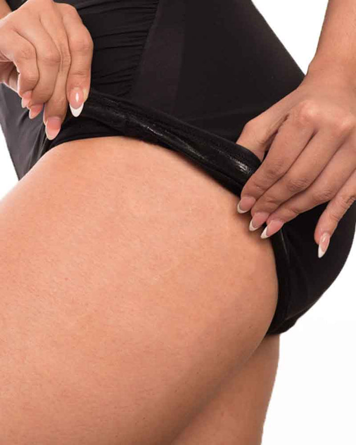 High-Waisted Pleated One-Piece Swimsuit with Tummy Control