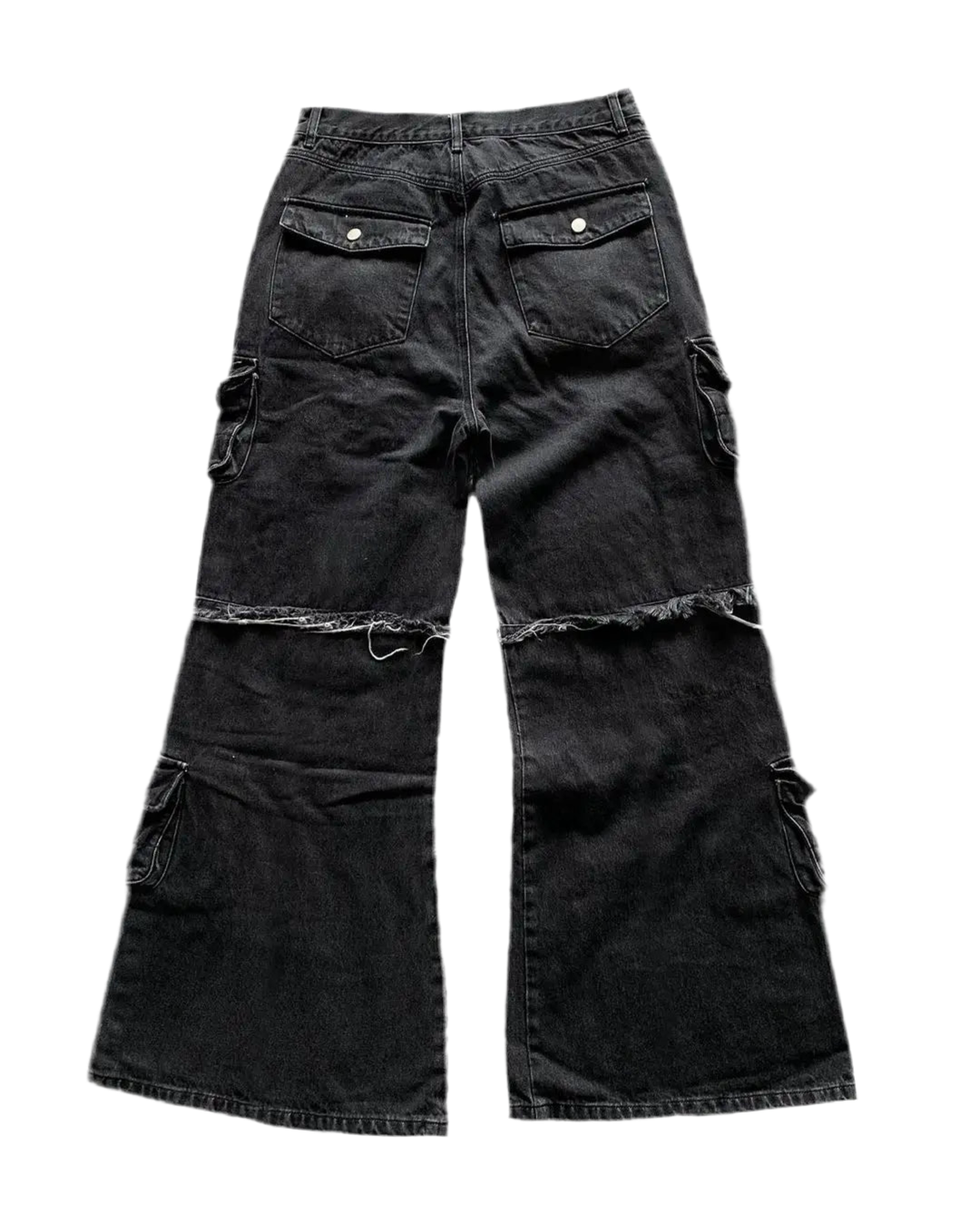 Gothic Harajuku Y2K Washed Multi-Pocket Jeans