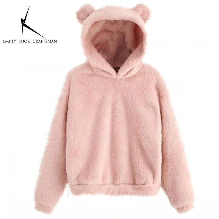Cozy Plush Rabbit Ear Hoodie Sweatshirt