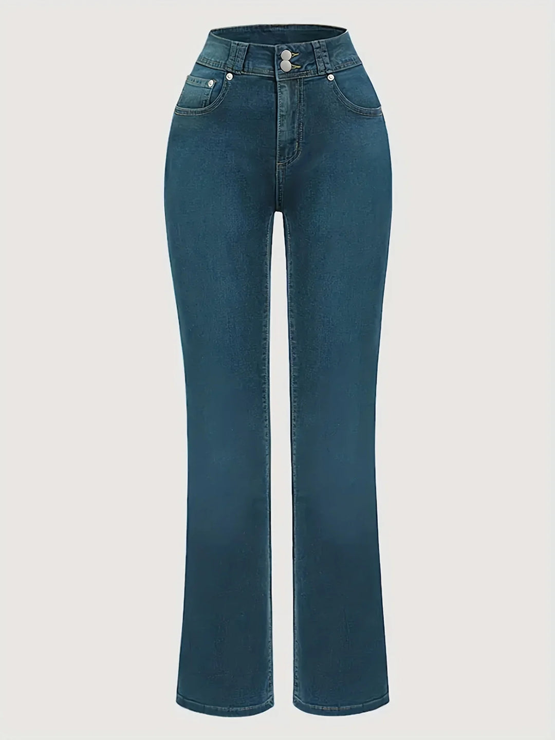 High-Waisted Slim Fit Straight Leg Jeans