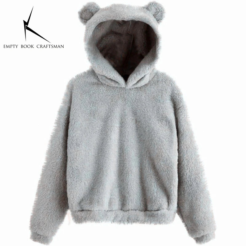 Cozy Plush Rabbit Ear Hoodie Sweatshirt