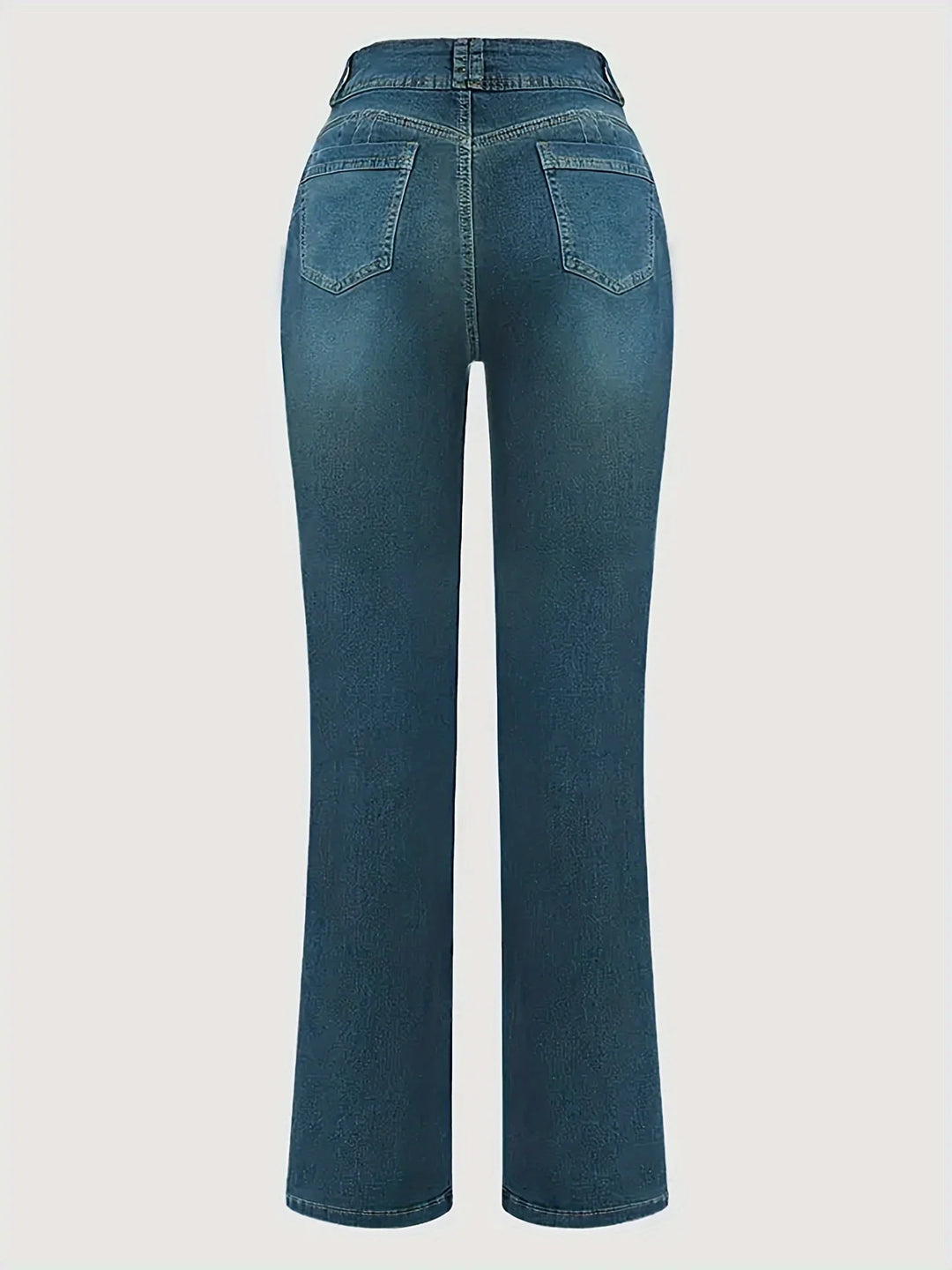 High-Waisted Slim Fit Straight Leg Jeans