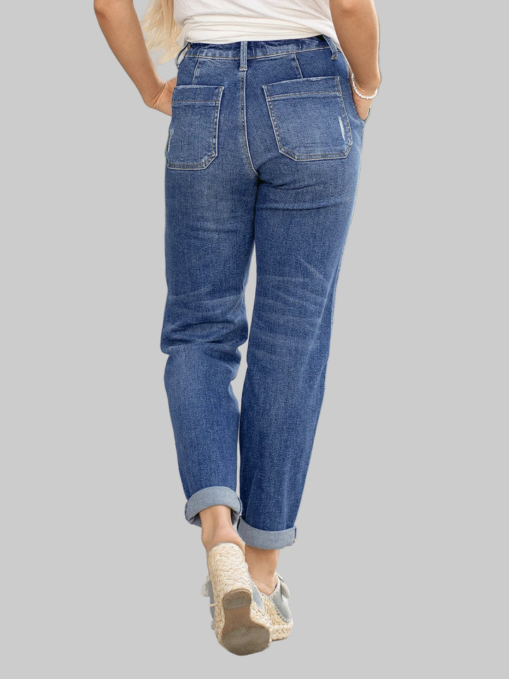Stretchy High Waisted Flare Curvy Denim Pants