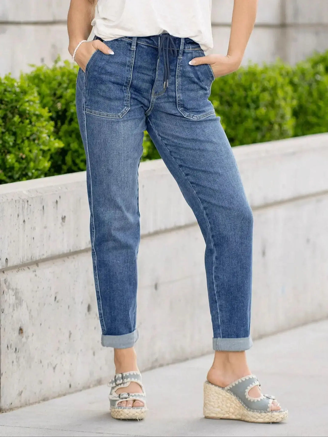 Stretchy High Waisted Flare Curvy Denim Pants