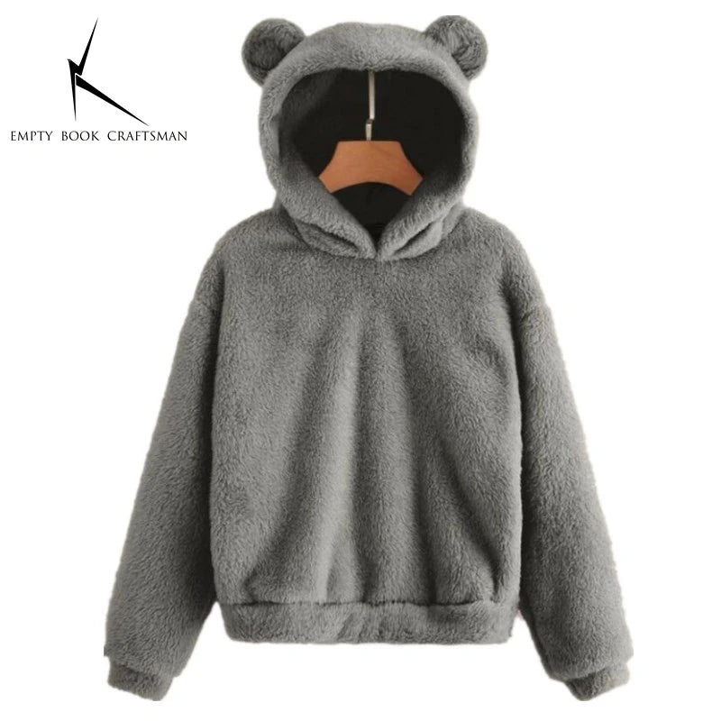 Cozy Plush Rabbit Ear Hoodie Sweatshirt